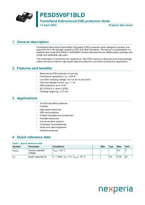 PESD5V0F1BLD datasheet cover page
