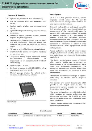 TLE4972-AE35D5 datasheet cover page