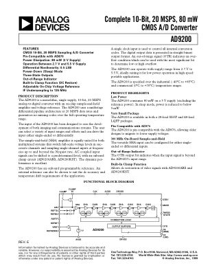 AD9200 数据手册首页