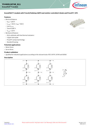 FS200R12KT4R-B11 datasheet cover page