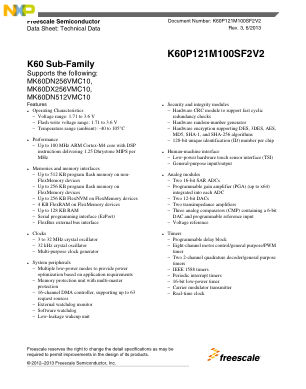 K60P121M100SF2V2 数据手册首页