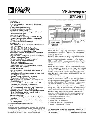 ADSP-2181 数据手册首页