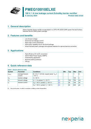 PMEG10010ELXEX datasheet cover page