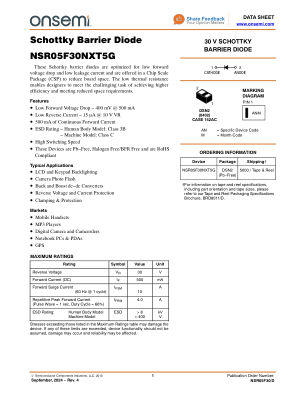 NSR05F30 datasheet cover page