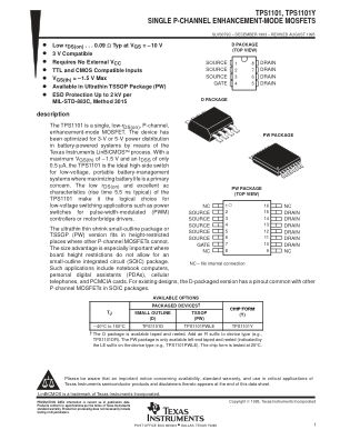 TPS1101 数据手册首页