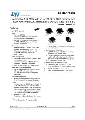 STM8AF6388 数据手册首页