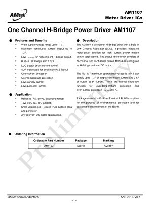 AM1107 datasheet cover page