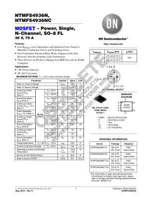 NTMFS4936N datasheet cover page