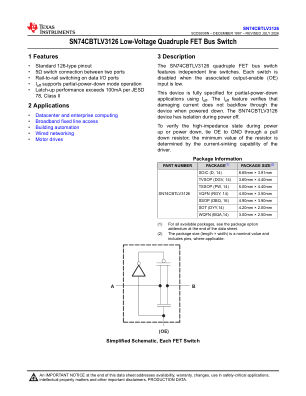SN74CBTLV3126 datasheet cover page