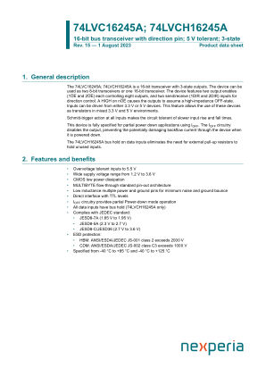 74LVC16245AEV datasheet cover page
