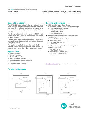 MAX44281 datasheet cover page