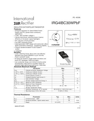 IRG4IBC30W datasheet cover page