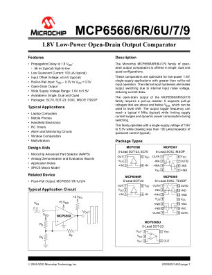 MCP6567T-E datasheet cover page