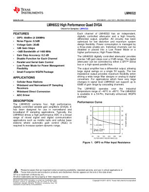 LMH6522 datasheet cover page