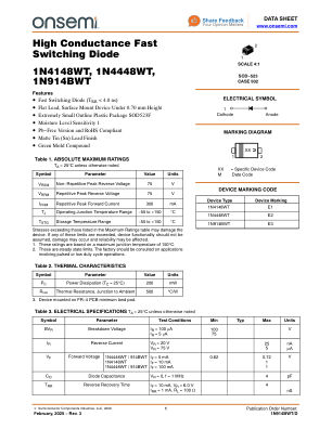 1N914BWT 数据手册首页