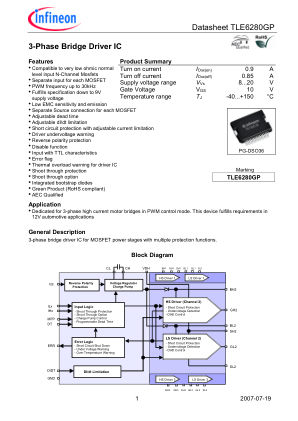 TLE6280GP 数据手册首页