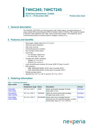 74HC245PW datasheet cover page