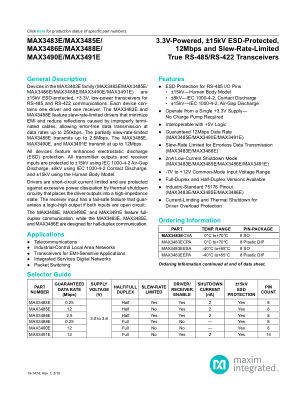 MAX3483E datasheet cover page