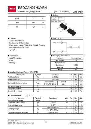 ESDCAN27HXYFH datasheet cover page