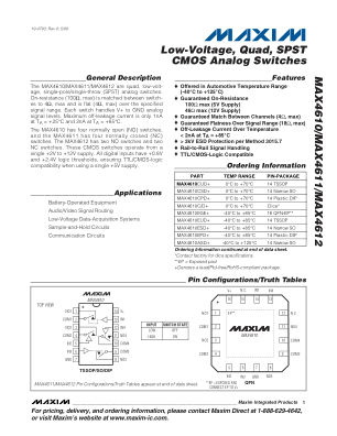 MAX4610 datasheet cover page