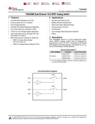 TS5A2066 datasheet cover page