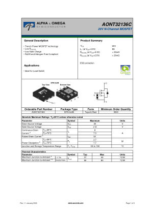 AONT32136C datasheet cover page