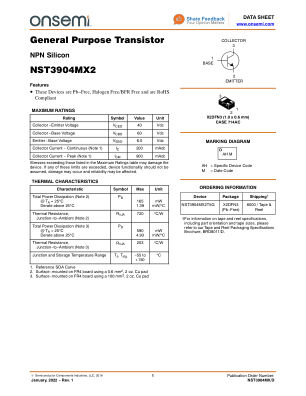 NST3904MX 数据手册首页