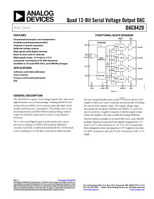 DAC8420 datasheet cover page