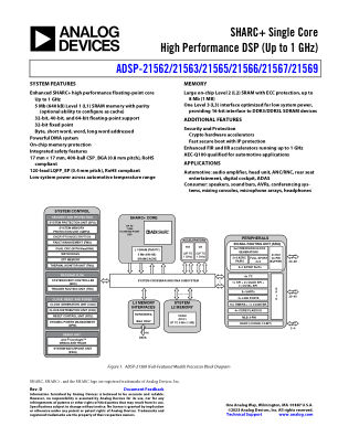 ADSP-21562-21563-21565-21566-21567-21569 数据手册首页