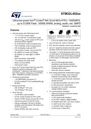 STM32L452CC datasheet cover page