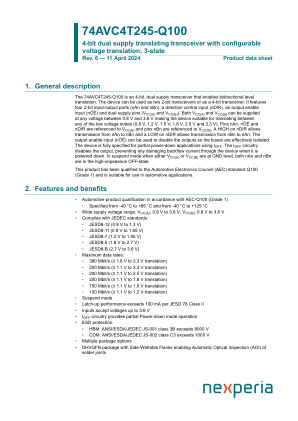 74AVC4T245BQ-Q100X datasheet cover page