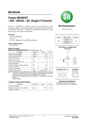 MCH6344 datasheet cover page