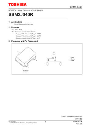 SSM3J340R datasheet cover page