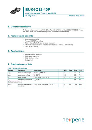 BUK6Q12-40PJ datasheet cover page