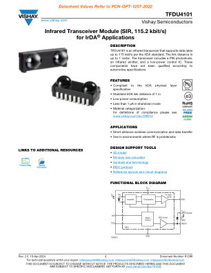 TFDU4101 datasheet cover page