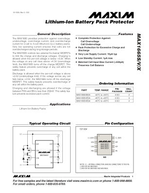 MAX1665S datasheet cover page