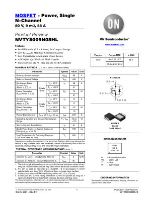 NVTYS009N08HL datasheet cover page