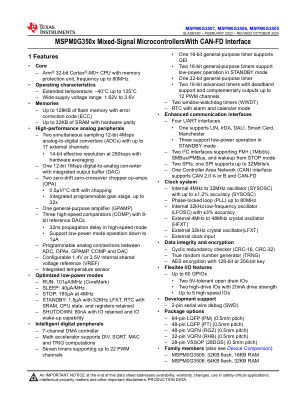 MSPM0G3507 datasheet cover page