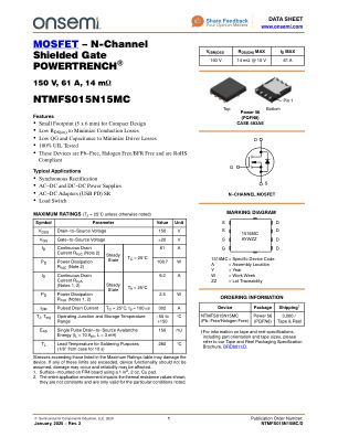 NTMFS015N15MC 数据手册首页
