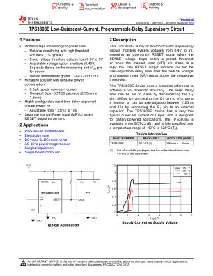 TPS3808E datasheet cover page