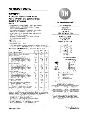NTMSD3P303R2 datasheet cover page