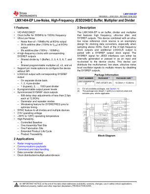 LMX1404-EP datasheet cover page