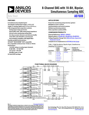 AD7608 datasheet cover page