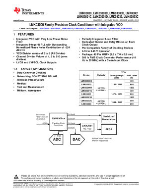 LMK03033 数据手册首页