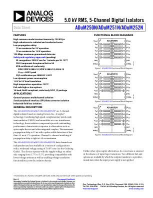 ADUM250N 数据手册首页