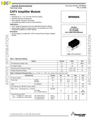 MHW8205 datasheet cover page
