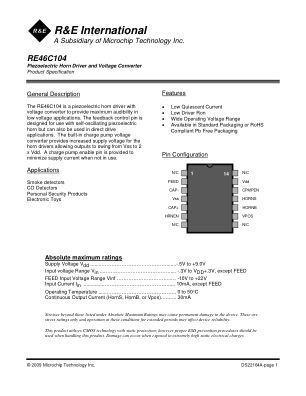 RE46C104S14F datasheet cover page