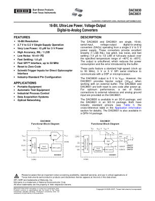 DAC8831 datasheet cover page