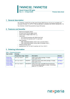 74VHC32PW datasheet cover page