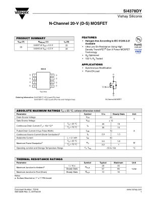 SI4378DY datasheet cover page